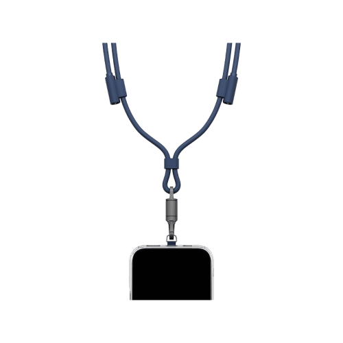 Energea Lasso 2-In-1 USB-C to USB-C 240W 480Mbps Lanyard With Charging Cable 1.5M - Blue