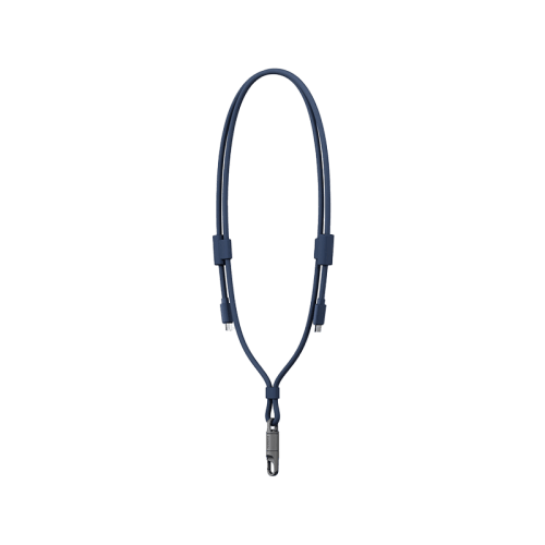 Energea Lasso 2-In-1 USB-C to USB-C 240W 480Mbps Lanyard With Charging Cable 1.5M - Blue