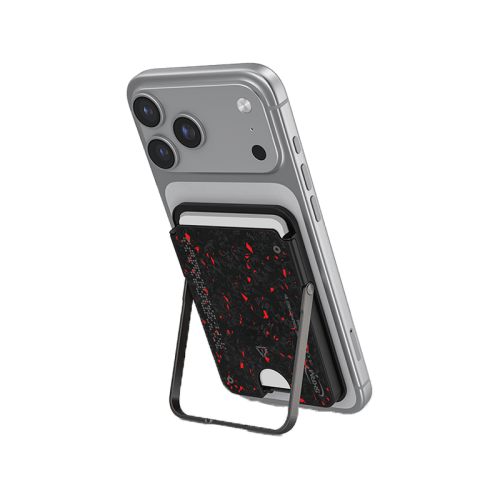 SkinArma Vektor Magnetic Card Holder With Smart Kick Stand - Black / Red