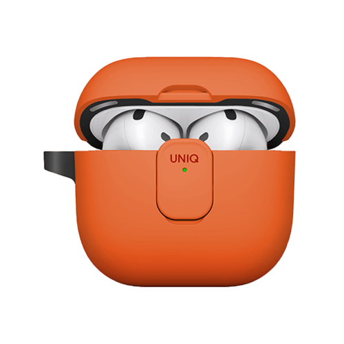 Uniq Clyde Lock Case for Airpods 4th Gen - Volt Orange & Charcoal
