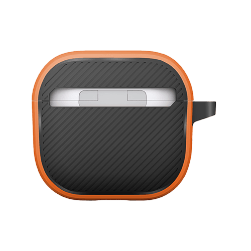 Uniq Clyde Lock Case for Airpods 4th Gen - Volt Orange & Charcoal