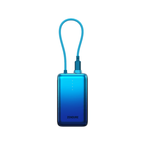 Zendure SuperMini Pro 30W 10,000mAh Power Bank With Built-In USB-C Cable - Blue
