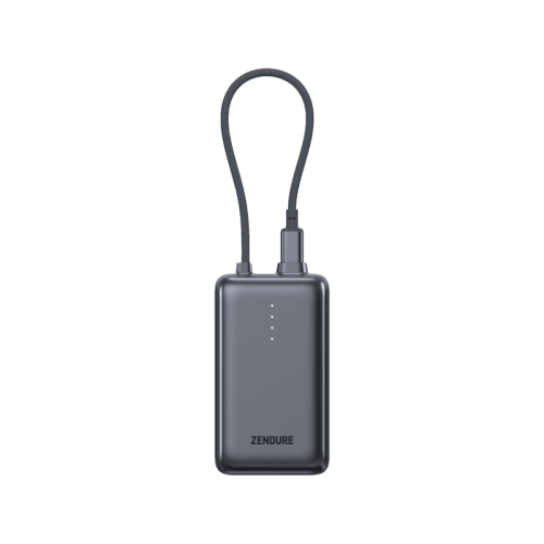 Zendure SuperMini Pro 30W 10,000mAh Power Bank With Built-In USB-C Cable - Grey