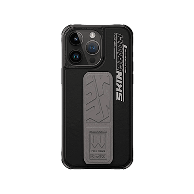 SkinArma Slate Grip-Stand Case for iPhone 15 Pro - Grey
