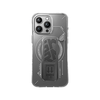 SkinArma Helio MagSafe Case With Grip Stand for iPhone 15 Pro - Grey