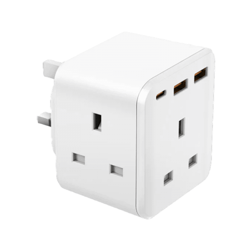 Bazic GoPort Cube 1-Port USB-C and 2-Port USB-A + 3X Multi Port Wall Charger - White