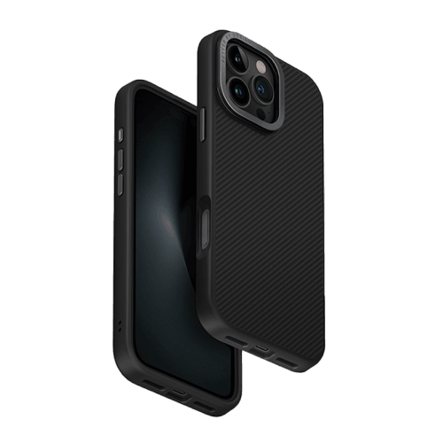 Uniq Hybrid Keva Max MagSafe Case with Camera Stand for iPhone 16 Pro – Carbon Black