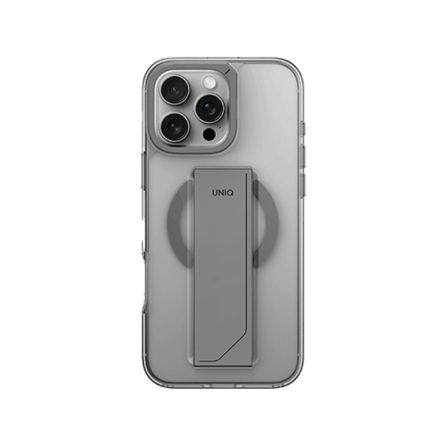 Uniq Hybrid Heldro Max MagSafe Case with Camera Stand for iPhone 16 Pro Max – Lucent Clear