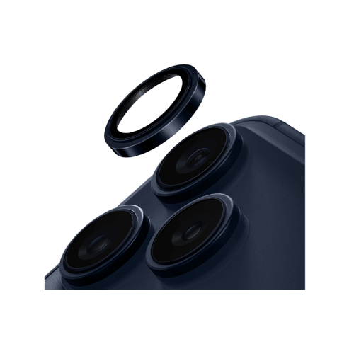 Uniq Optix Prime Stainless Steel Frame Sapphire Camera Lens Protector for iPhone 17 Pro & 17 Pro Max - Navy Chrome