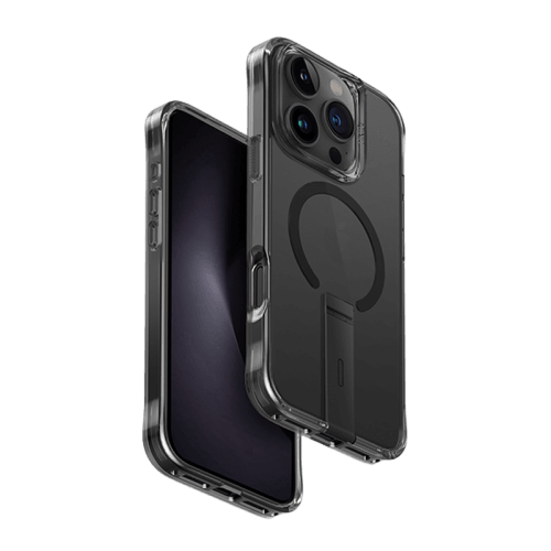 Uniq Hybrid Eleva MagSafe Case with Vertical Stand for iPhone 16 Pro Max – Carbon Black