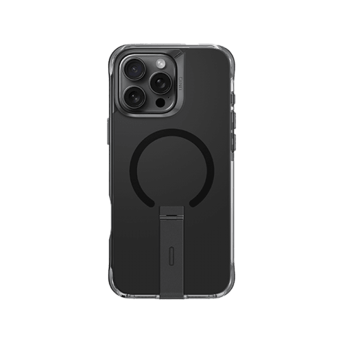 Uniq Hybrid Eleva MagSafe Case with Vertical Stand for iPhone 16 Pro Max – Carbon Black