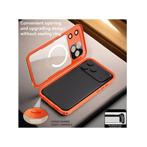 ShellBox MagSafe With Water Proof Case for iPhone 17 Pro Max - Orange