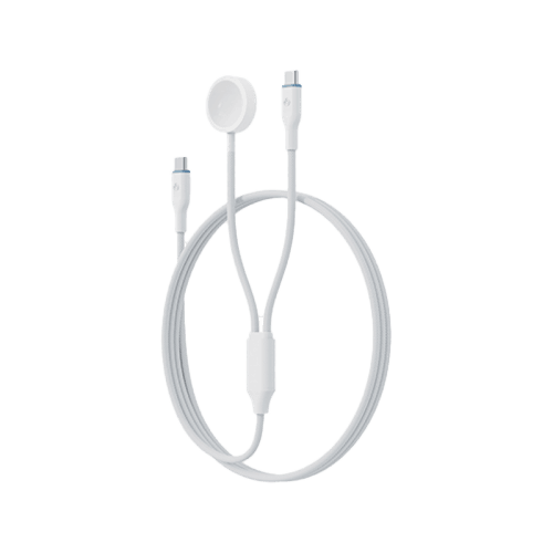 Bazic GoCharge Deuce USB-C to USB-C With Apple Watch Charger 60W 480Mbps Cable 1.8M - White