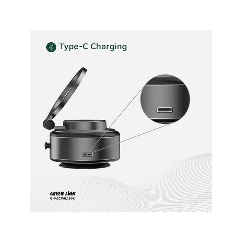 Green Lion GX-29 360° Rotation MagSafe Auto Suction Phone Holder - Matte Black