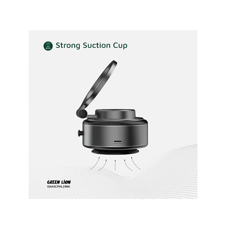 Green Lion GX-29 360° Rotation MagSafe Auto Suction Phone Holder - Matte Black