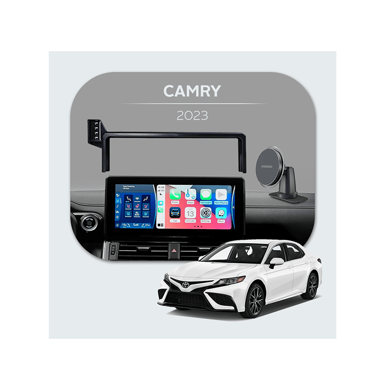 Bundle - Car Mount Screen Frame for Camry (2023) + Porodo 2 In 1 Magsafe Car Mount - Black