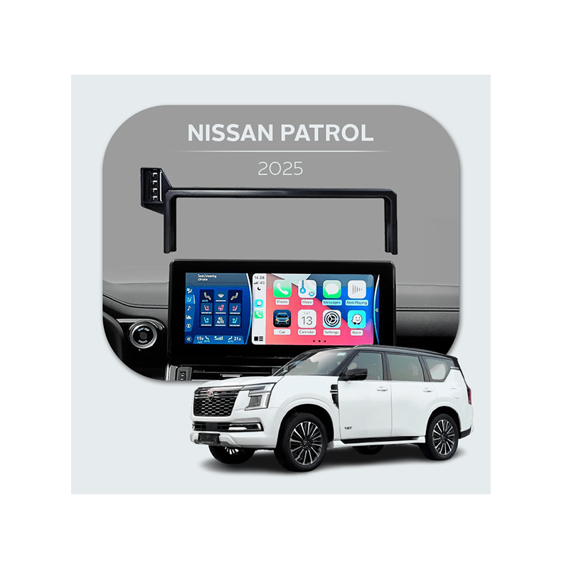 Bundle - Car Mount Screen Frame for Nissan Patrol (2025) + Porodo 2 In 1 Magsafe Car Mount - Black