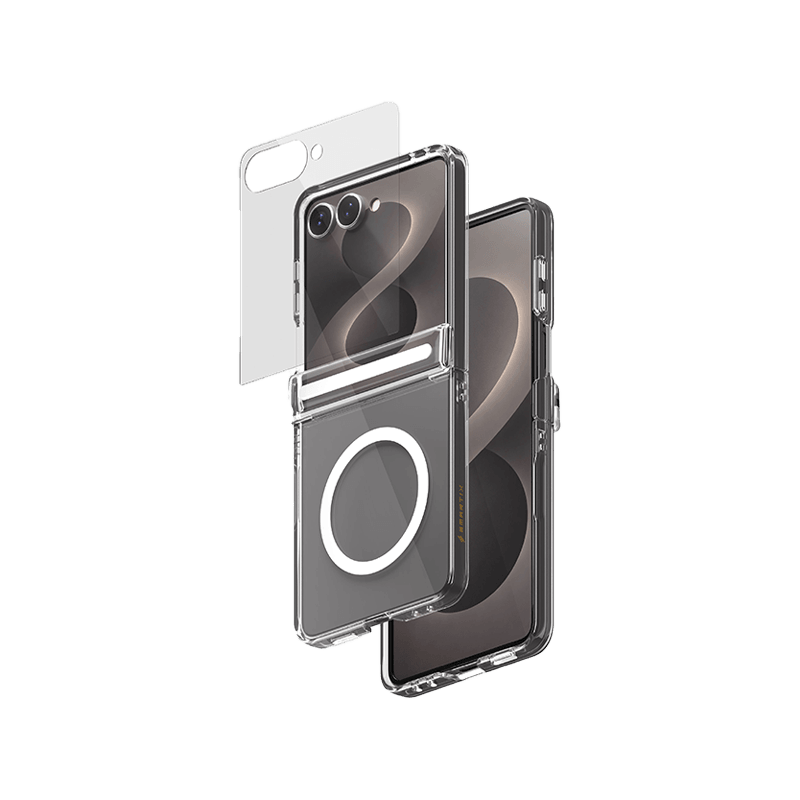 Smart Premium Ultra Guard Magnetic Bundle for Samsung Galaxy Z Flip 8 (Screen Protector + Clear Case)