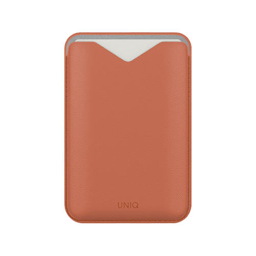 Uniq Lyden Evo Wallet Magnetic Snap-on Stand With Card Holder for iPhone - Terracotta