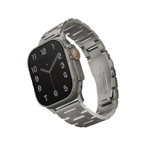 Uniq Osta Steel Strap With Steel Self Adjustable Links for Apple Watch 49/45/42mm - Titanium Silver