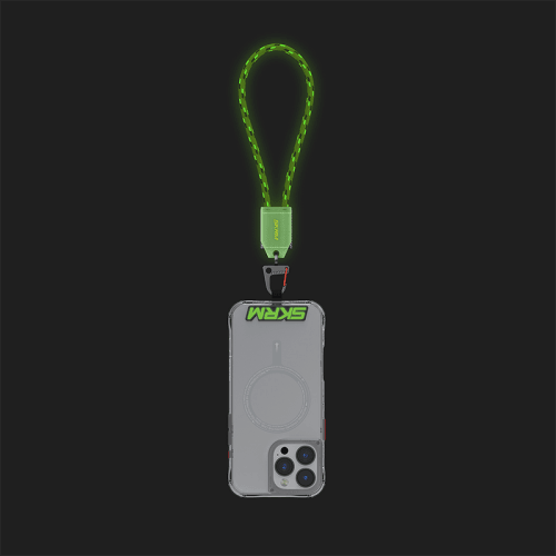 SkinArma Dyno VE USB-C to USB-C 2-In-1 240W Hand Strap and Charging Cable - Lime Green