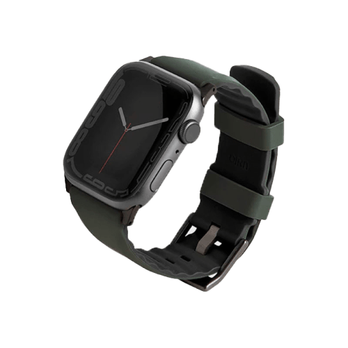 Uniq Linus Airosoft Silicone Strap For Apple Watch 45/44/42 mm - Moss Green