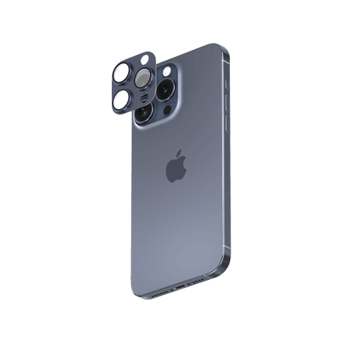 Smart Premium Camera Lens Protector for iPhone 15 Pro / 15 Pro Max - Blue Titanium
