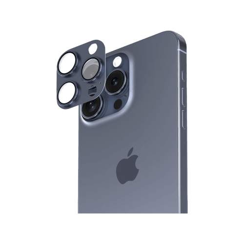 Smart Premium Camera Lens Protector for iPhone 15 Pro / 15 Pro Max - Blue Titanium