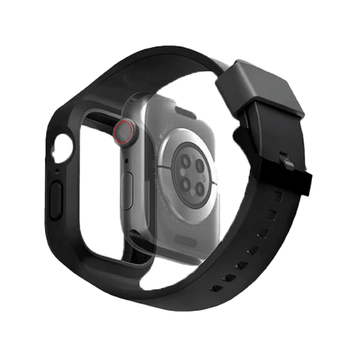 Uniq Monos 2 in 1 Strap For Apple Watch With Hybrid Case 45/44 mm - Midnight Black
