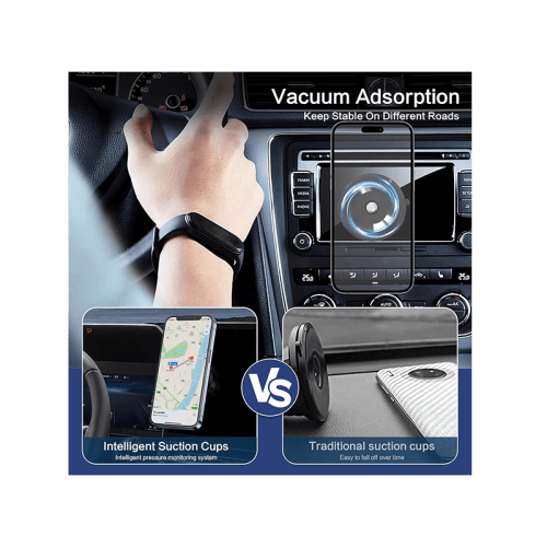 Sky Vacuum Suction Magnetic Phone Holder Without Gravity - Black