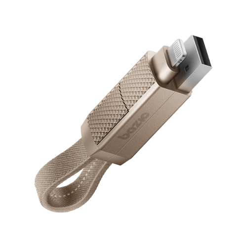 Bazic GoCharge Alucable 4 in 1 Input USB A and USB-C to Output USB-C and Lightning Cable 15cm - Gold