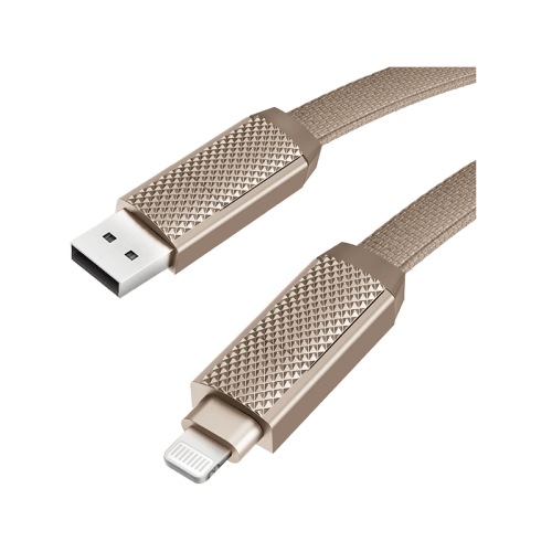 Bazic GoCharge Alucable Aluminium 4 in 1 Input USB-A and USB-C to Output USB-C and Lightning Cable 1m - Gold