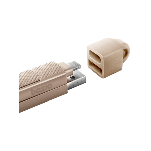Bazic GoCharge Alucable Aluminium 4 in 1 Input USB-A and USB-C to Output USB-C and Lightning Cable 1m - Gold