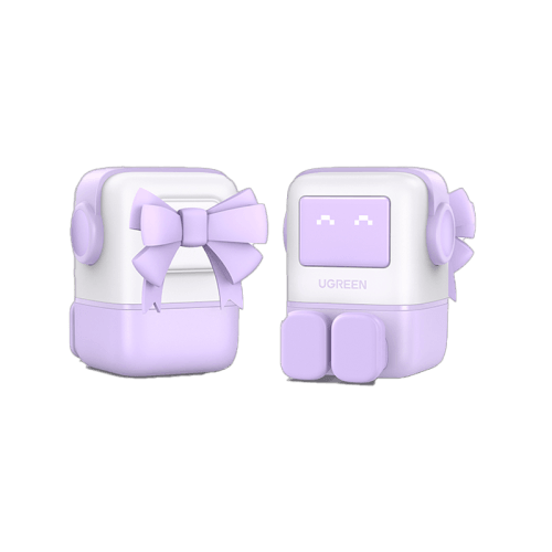 Ugreen Nexode 2-Port USB-C and 1-Port USB-A 65W GaN Wall Charger With LED Display - Purple
