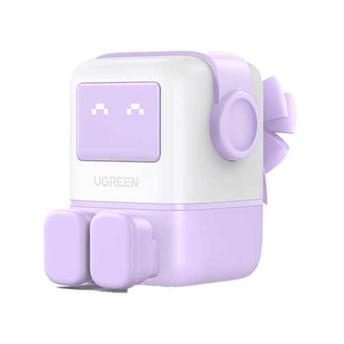 Ugreen Nexode 2-Port USB-C and 1-Port USB-A 65W GaN Wall Charger With LED Display - Purple
