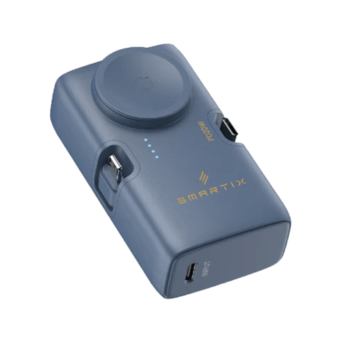 Smart Premium Power Bank 5000mAh with Apple Watch Charger - Blue