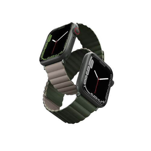 Uniq Revix Reversible Strap for Apple Watch 42/44/45mm - Pine Green / Taupe