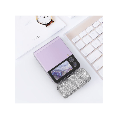 iWALK Bling Secret 4500mAh Portable Power Bank With Built-In USB-C Connector - Sparkly Diamond Silver
