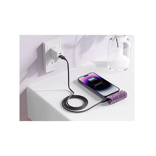 iWALK Bling Secret 4500mAh Portable Power Bank With Built-In USB-C Connector - Sparkly Diamond Purple