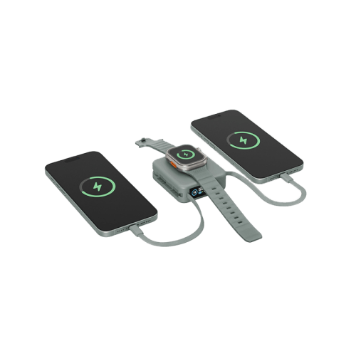 Energea Magpac Mini Plus Wireless Power Bank 10000mAh With Build in USB-C Cable & Display - Sage