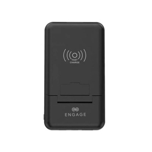 Engage 1 Port USB-C PD 20W + 1 Port USB-A Port Wireless Power Bank With Multi-Functional Box - Black