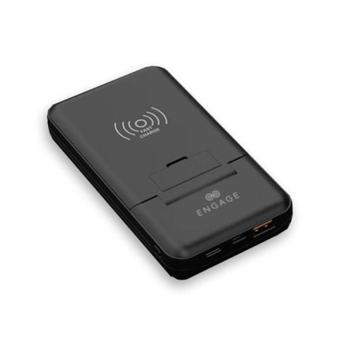 Engage 1 Port USB-C PD 20W + 1 Port USB-A Port Wireless Power Bank With Multi-Functional Box - Black