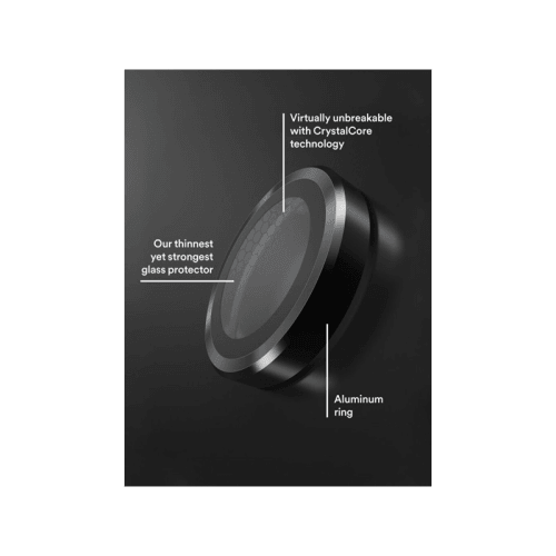 BodyGuardz Pure 3 Individual Camera Lens Protector for iPhone 16 Pro and 16 Pro Max - Black
