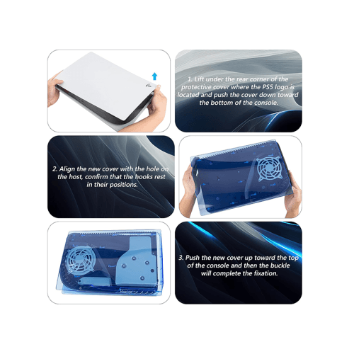 Gamer Gear PS5 Disc Console Faceplate - Transparent Blue