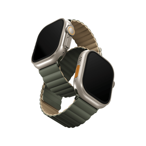 Uniq Revix Reversible Strap for Apple Watch 49/45/44mm - Moss Green / Tan