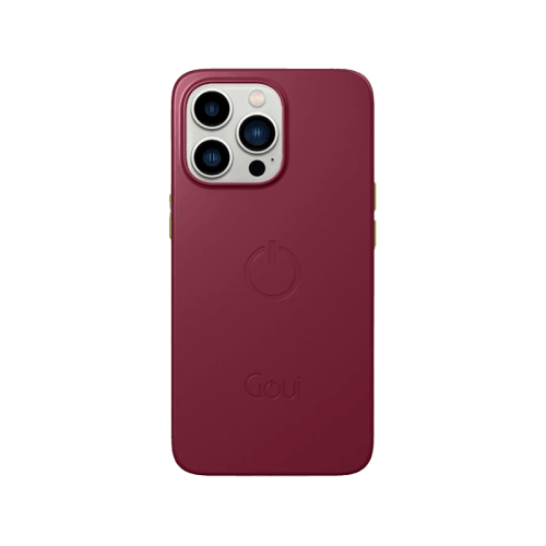Goui Magnetic Case With Magnetic Bars for iPhone 13 Pro + Magnetic Strap - Maroon Red