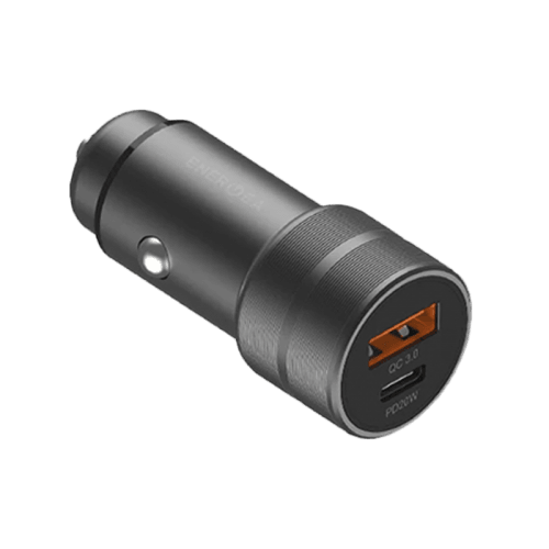 Energea AluDrive 2 USB-C PD20 + USB-A QC 3.0 Duo Port Aluminum 38W Car Charger - Gunmetal