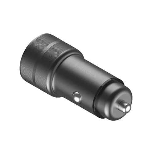 Energea AluDrive 2 USB-C PD20 + USB-A QC 3.0 Duo Port Aluminum 38W Car Charger - Gunmetal