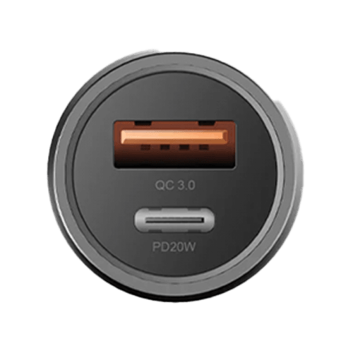 Energea AluDrive 2 USB-C PD20 + USB-A QC 3.0 Duo Port Aluminum 38W Car Charger - Gunmetal