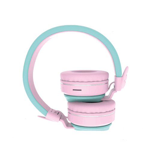 Riwbox Wings Foldable Wireless Bluetooth Headphones - Pink / Green